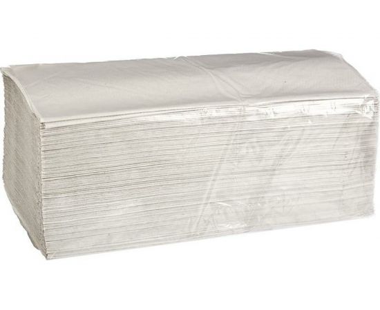 Бумажные полотенца для диспенсера ООО Комус V-сложения, 1 слой, серый, 250 листов, 20 пачек в упаковке 1023413 