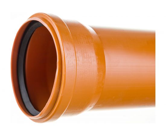 Труба для наружной канализации Gigant Д110, L=3 м, рыжая, толщина стенки 3.4 мм, класс жесткости SN 4 GSG-29 