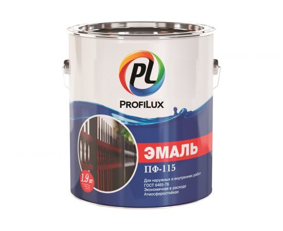 Эмаль Profilux ПФ-115 красная глянцевая 3000, 1.9 кг Н0000001946 