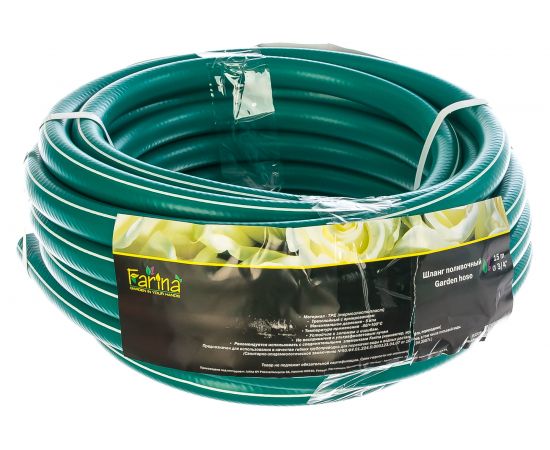 Поливочный шланг (армированный, трехслойный, зеленый) 3/4 дюйма х 15м ФАРИНА 93305 тов-095466 
