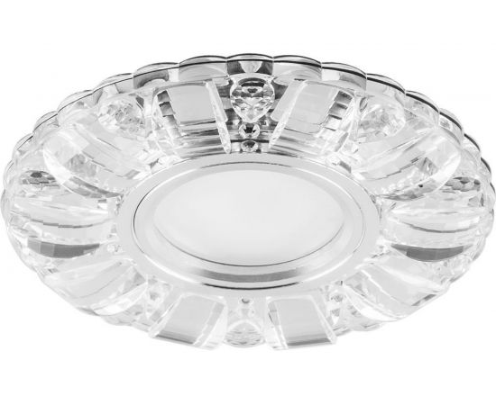 Встраиваемый потолочный светильник FERON со светодиод подсветкой, прозрач, хром, CD921 28896 