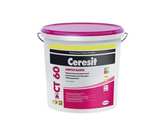 Штукатурка акриловая камешковая CT 60 база (1.5 мм; 25 кг) CERESIT 22619 