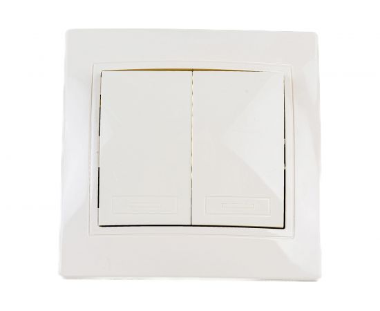 2-клавишный выключатель АБК-СИЛА 10А "ПАНДОРА" слоновая кость 5401202 