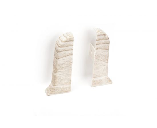 Заглушка для плинтуса Рико Лео (25 пар; 56 мм; левая/правая; ПВХ; Дуб беленый) GRACE 00000003114 