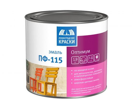 Эмаль Ленинградские краски Оптимум ПФ-115 красно-коричневая 1,9 кг 19065 