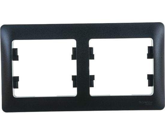2-постовая горизонтальная рамка Schneider Electric GLOSSA АНТРАЦИТ GSL000702 – изображение 2