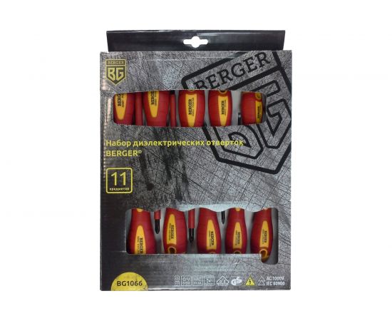 Набор диэлектрических отверток до 1000V, 11шт Berger BG BG1066 – изображение 2