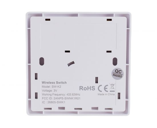 Беспроводной выключатель GRITT Practic 2 клавиши, белый 11003 – изображение 2