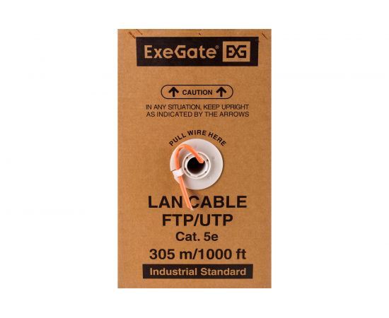 Кабель UTP ExeGate 4 пары категории 5e медь, 24AWG, LSZH, бухта 305м, оранжевый 281820 – изображение 2