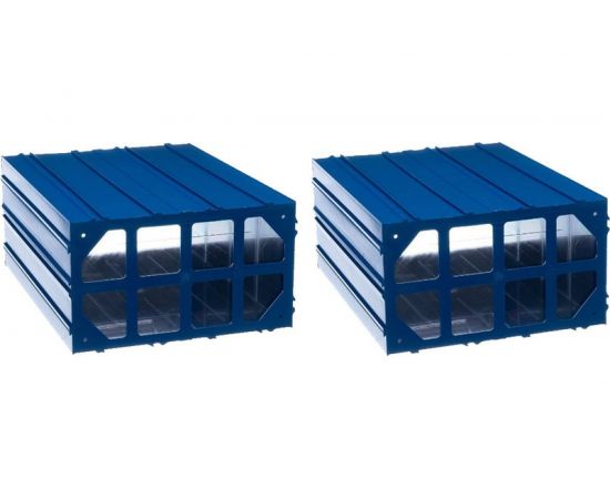 Пластиковый короб СТЕЛЛА-ТЕХНИК 260x364x150 мм, комплект 2 штуки С-510-2К, синий-прозрачный – изображение 2