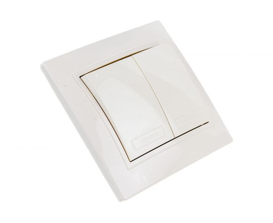 2-клавишный выключатель АБК-СИЛА 10А "ПАНДОРА" слоновая кость 5401202 – изображение 3
