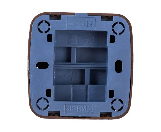 2-клавишный выключатель EKF Минск ОП 10А тёмное дерево EGV10-023-40 – изображение 3