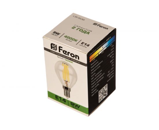 Светодиодная лампа FERON 9W 230V E14 4000K прозрачная, LB-509 38002 – изображение 4