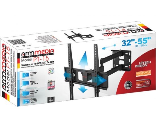 TV кронштейн Arm media PT 15 black 10197 – изображение 4