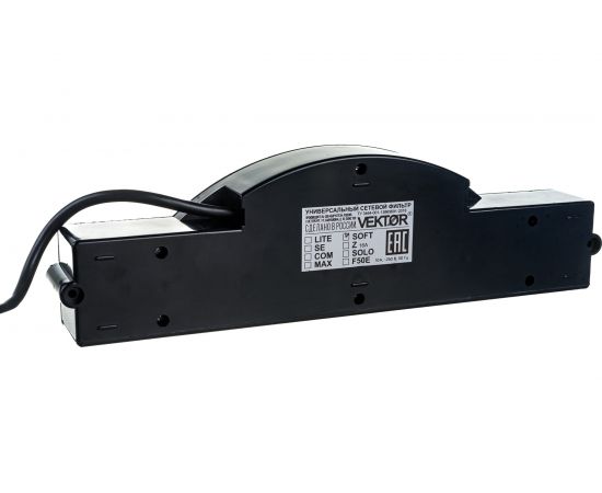Сетевой фильтр Vektor SOFT черный 1.8-2м 15784 – изображение 4