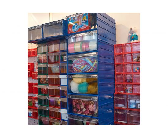 Пластиковый короб СТЕЛЛА-ТЕХНИК 260x364x150 мм, комплект 2 штуки С-510-2К, синий-прозрачный – изображение 6