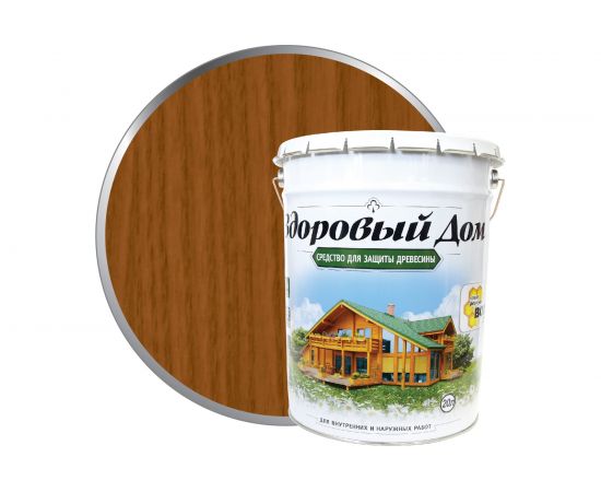 Деревозащитное средство Здоровый дом орех, 20 л 90000857555 