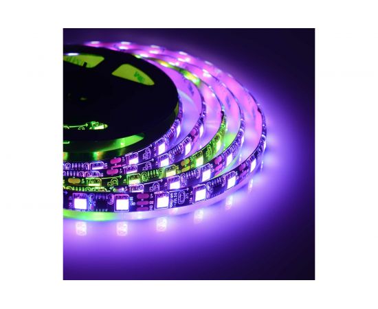 Комплект цифровой светодиодной ленты Apeyron 12В, 14,4Вт/м, smd5050, 60д/м, IP65, подложка 10мм/черная, 5м, rgb 87ЦЛ 