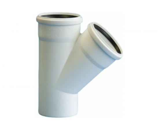 Тройник для бесшумной канализации ПОЛИТЭК из ПП 50x50/45 град 200505045 