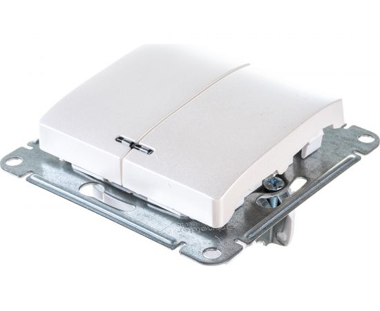 2-клавишный механизм выключателя Schneider Electric скрытой проводки Glossa 10А 5а с подсветкой перламутр GSL000653 