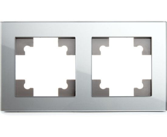 Горизонтальная 2-местная рамка STEKKER серия Катрин, GFR00-7002-03, серебро 39532 