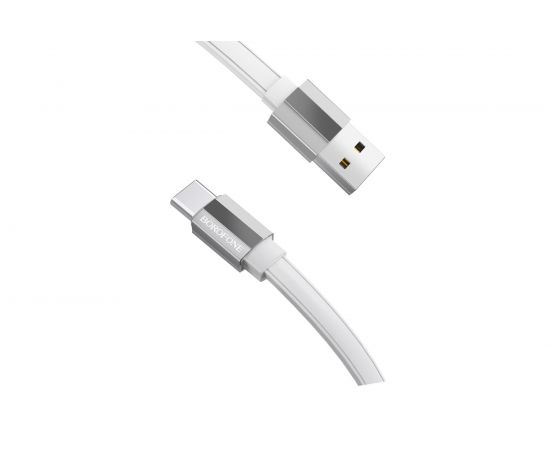 USB-кабель BOROFONE, AM-Type-C 1.2 метра, 3A, ТПЭ, белый 23752-BU8tW 