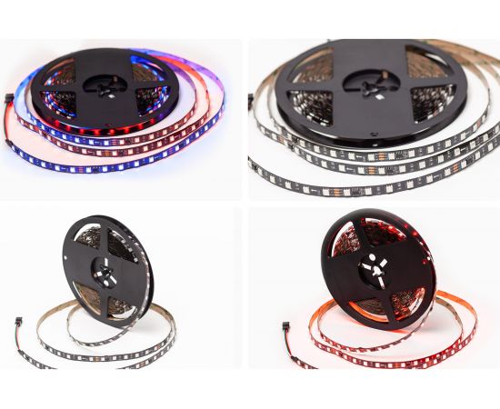 Комплект адресной ленты Apeyron 24В, 14,4Вт/м, smd5050, 60д/м, IP20, подложка 10мм(черная), 10м, RGB/ 10-101 – изображение 12