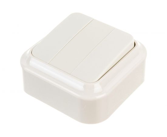 Выключатель Bylectrica 3-клавишная, открытая установка, 6А, серия ПРАЛЕСКА, А056-137 бежевый – изображение 2