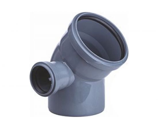 Отвод ООО МультиМирПласт 110/50/50/45 левый+правый, серый ОТВ ВК 110/50/50/45 – изображение 2