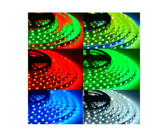 Комплект цифровой светодиодной ленты Apeyron 12В, 14,4Вт/м, smd5050, 60д/м, IP20, подложка 10мм/черная, 5м, rgb 83ЦЛ – изображение 2