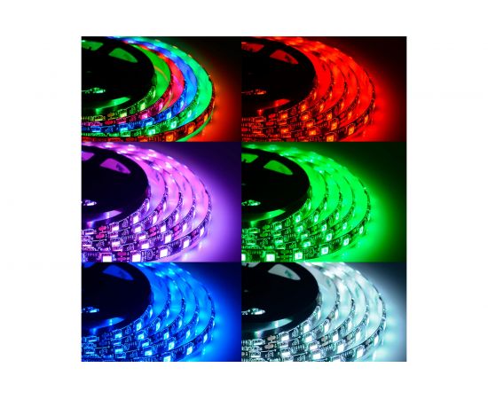 Комплект цифровой светодиодной ленты Apeyron 12В, 14,4Вт/м, smd5050, 60д/м, IP65, подложка 10мм/черная, 5м, rgb 87ЦЛ – изображение 2