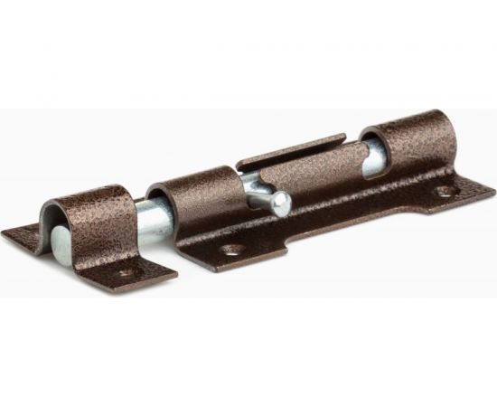 Накладной засов Делга ОСНОВНОЙ (медь; с круглым ригелем; 150 мм) Д809 – изображение 2