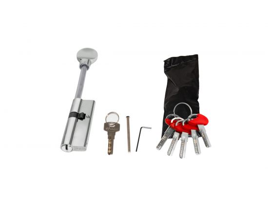 Цилиндровый механизм со штоком Fuaro D-PRO507-8/85 mm /50+10+25/ CP хром, 5+1 кл. перекодируемый 42681 – изображение 2