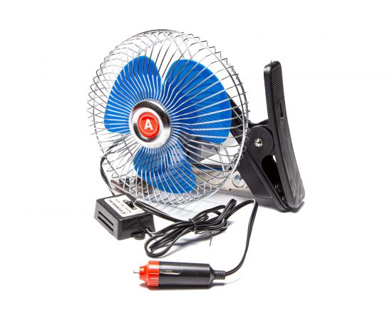 Вентилятор салонный в прикуриватель Autoimpuls прищепка, мет. решетка 8043-24 В, 6 дюймов – изображение 2