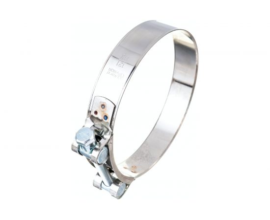 Силовой хомут Nord-Yada Д: 113-121 мм, Ш: 24 мм, Т: 0,8 мм, болт: М8х80, нерж. сталь 902897 – изображение 3