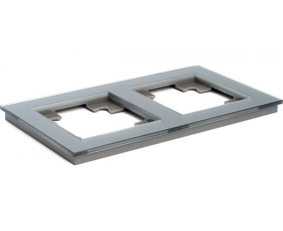 Горизонтальная 2-местная рамка STEKKER серия Катрин, GFR00-7002-03, серебро 39532 – изображение 3