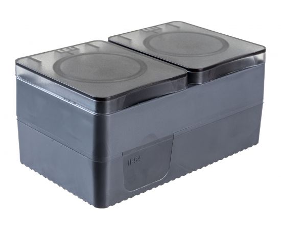 Двойная розетка Schneider Electric AtlasDesign PROFI IP54 открытой установки с заземлением со шторками 16А 250B ATN544026 – изображение 3