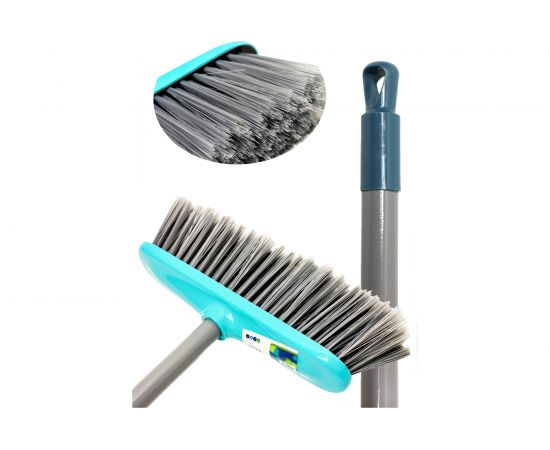 Щетка GoGo ПВХ, цвет голубой, с деревянной серой ручкой, 120 см 60300 BLUE – изображение 3