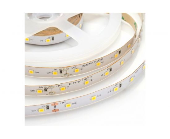 Светодиодная лента Apeyron 24В, 8Вт/м, smd2835, 60д/м, IP20, 800Лм/м, подложка 10мм, 5м, холодный белый 00-371 – изображение 4