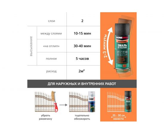 Молотковая эмаль по ржавчине DONEWELL медная 520 мл DW-3007 – изображение 4