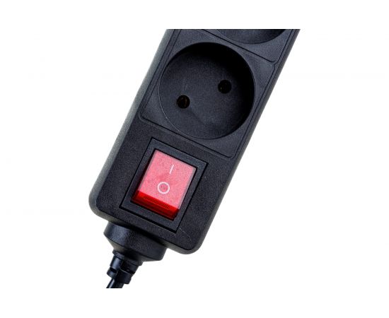 Сетевой удлинитель ФОТОН 10-33S, 3м, 3 розетки, 10А, с выключателем, Черный 24749 – изображение 4