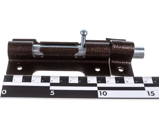 Накладной засов Делга ОСНОВНОЙ (медь; с круглым ригелем; 150 мм) Д809 – изображение 6