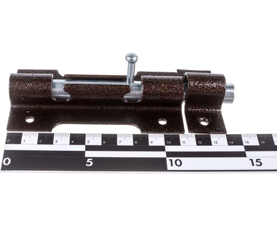 Накладной засов Делга ОСНОВНОЙ (медь; с круглым ригелем; 150 мм) Д809 – изображение 7