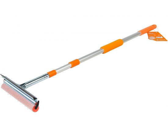 Щетка для мытья стекол Airline AB-G-01 с телескопической ручкой, поролоном и водосгоном 130 см 