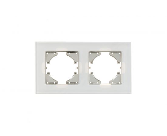 Рамка GUSI ELECTRIC 2-местная, стекло, цвет белый С1120-030 