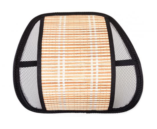 Анатомическая массажная поддержка под спину SKYWAY Support-02 полиэстер/бамбук черно/бежевый S10201002 