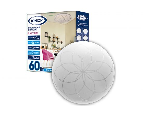 Светодиодный декоративный светильник IONICH Альтаир серия 2219, 60 Вт 4200 Лм 230 В 6500 К 450 мм IP20 1759 