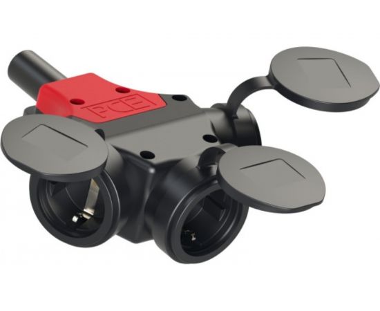 Кабельный тройник PCE 16A 250V 2P+E IP44 с резиновым корпусом 25311-s 