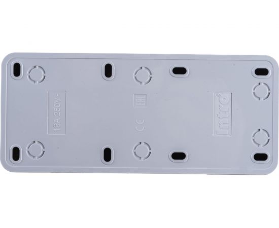 Розетка Intro Quadro без заземления трехместная 3x2P, 16А-250В, IP20, открытая установка, белый, Б0053809 – изображение 2