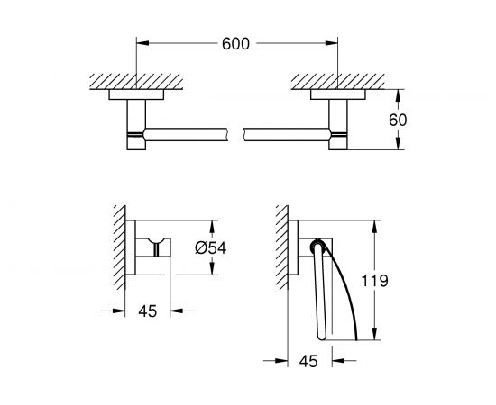 Набор аксессуаров GROHE Essentials 3 предмета 40775001 – изображение 2